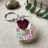 Red Rose Heart Keychain