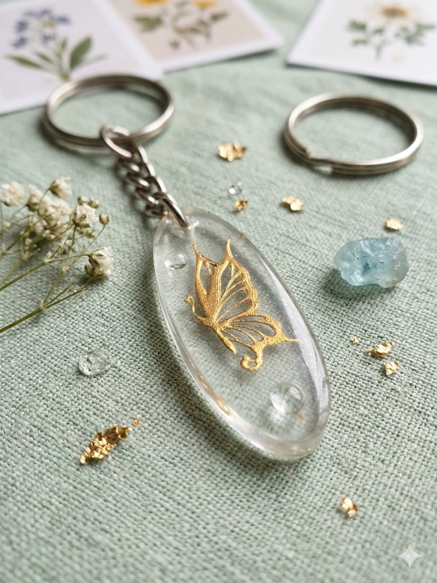 Butterfly Resin Keychain